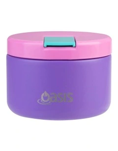 Stainless Steel Double Wall Insulated Food Flask 300ml in Mermaid Purple
