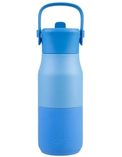 Double Wall Insulated Drink Bottle with Sipper 400ml in Blue
