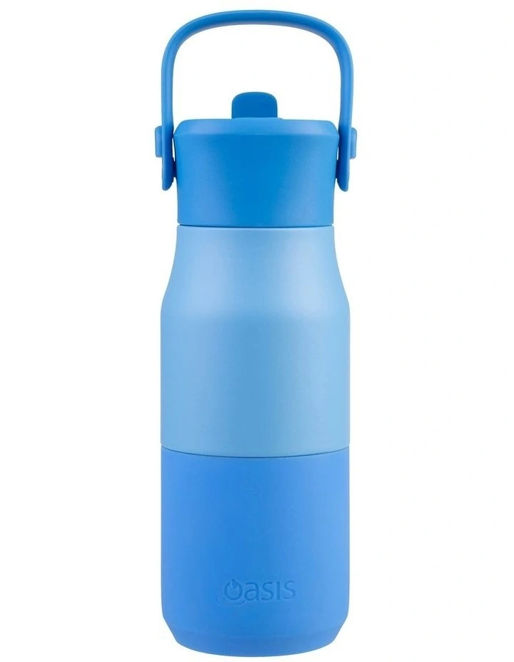 Double Wall Insulated Drink Bottle with Sipper 400ml in Blue image 1