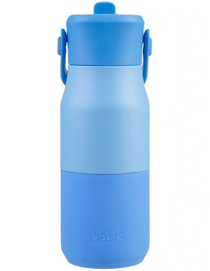 Double Wall Insulated Drink Bottle with Sipper 400ml in Blue image 3