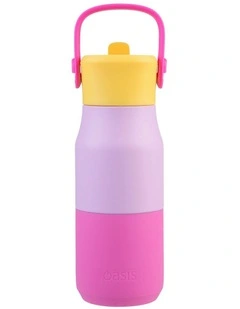 Double Wall Insulated Drink Bottle with Sipper 400ml in Multi