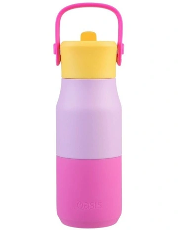 Double Wall Insulated Drink Bottle with Sipper 400ml in Multi