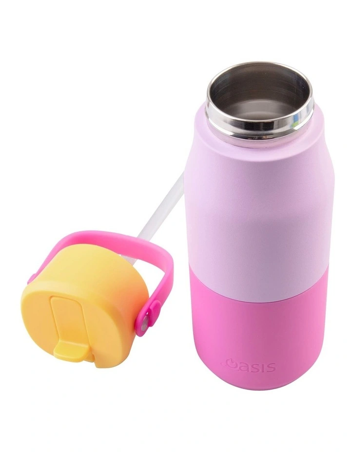 Double Wall Insulated Drink Bottle with Sipper 400ml in Multi image 4