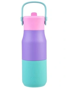 Stainless Steel Double Wall Insulated 'Jnr' Drink Bottle with Sipper 400ml in Mermaid Purple