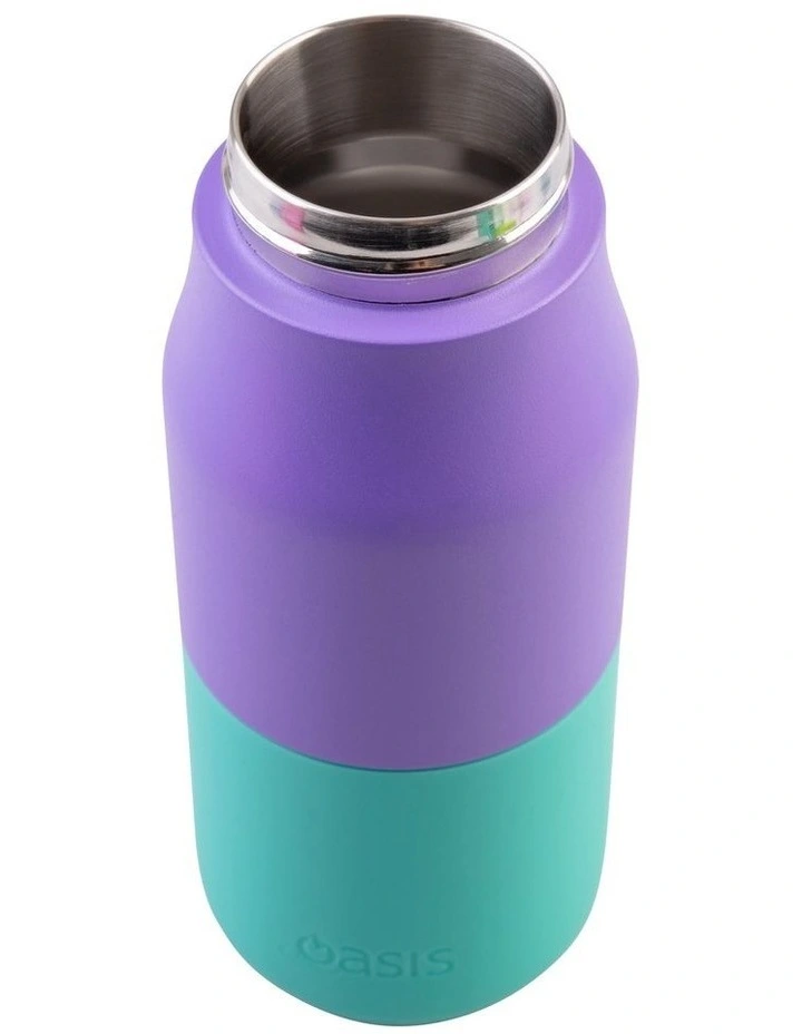 Stainless Steel Double Wall Insulated 'Jnr' Drink Bottle with Sipper 400ml in Mermaid Purple image 5