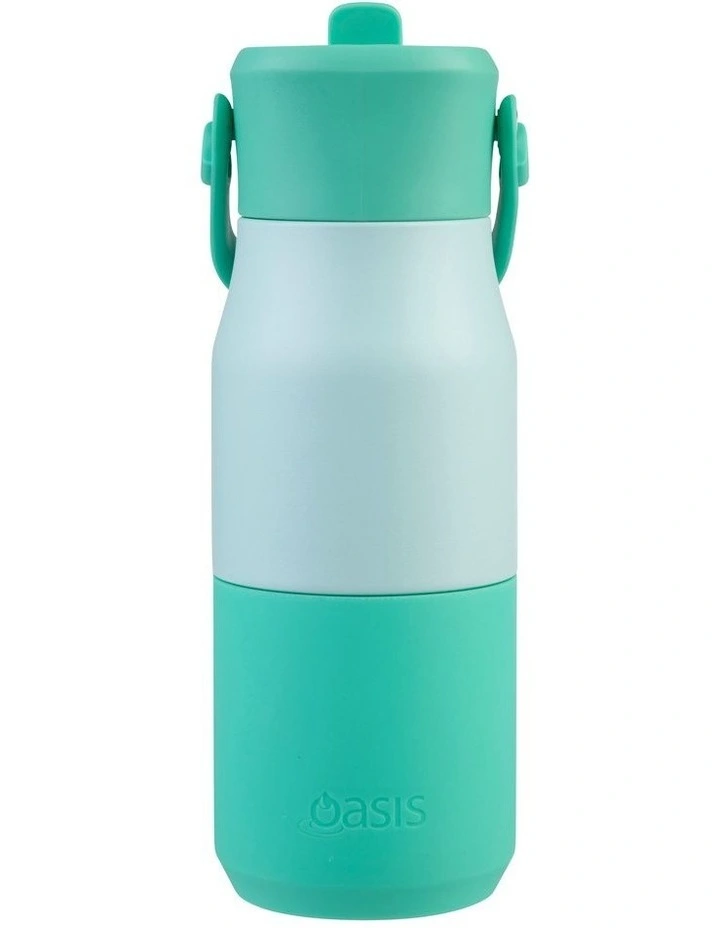 Stainless Steel Double Wall Insulated 'Jnr' Drink Bottle with Sipper 400ml in Mint image 3
