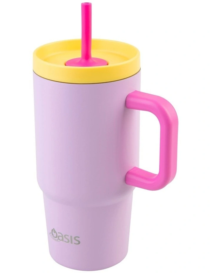 Stainless Steel Double Wall Insulated Travel Tumbler 700ml in Pink image 4