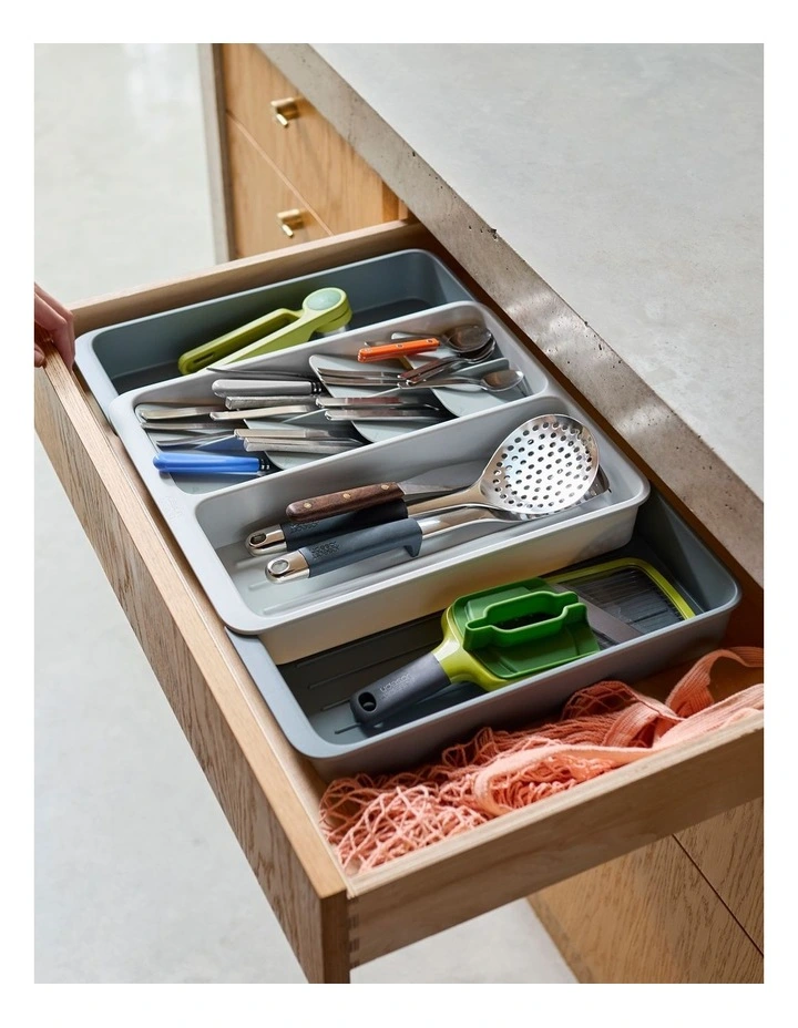 DrawerStore Expanding Tiered Tray in Grey image 2