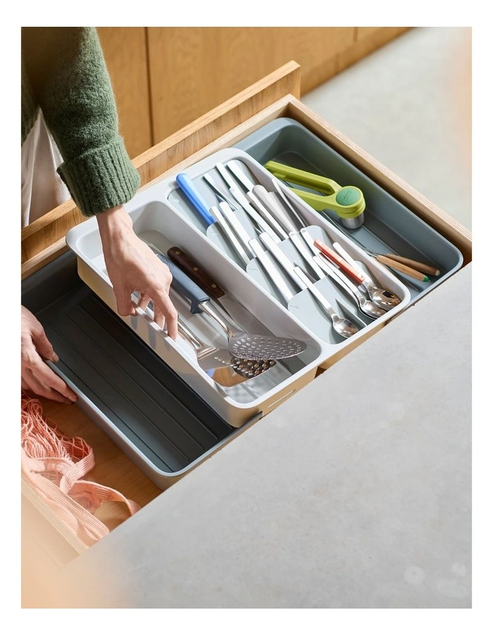 DrawerStore Expanding Tiered Tray in Grey image 3
