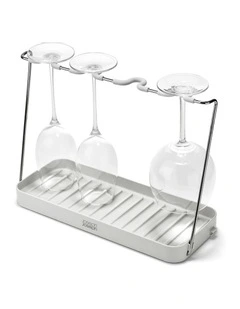 DrySmart Wine Glass Drying Rack in Grey