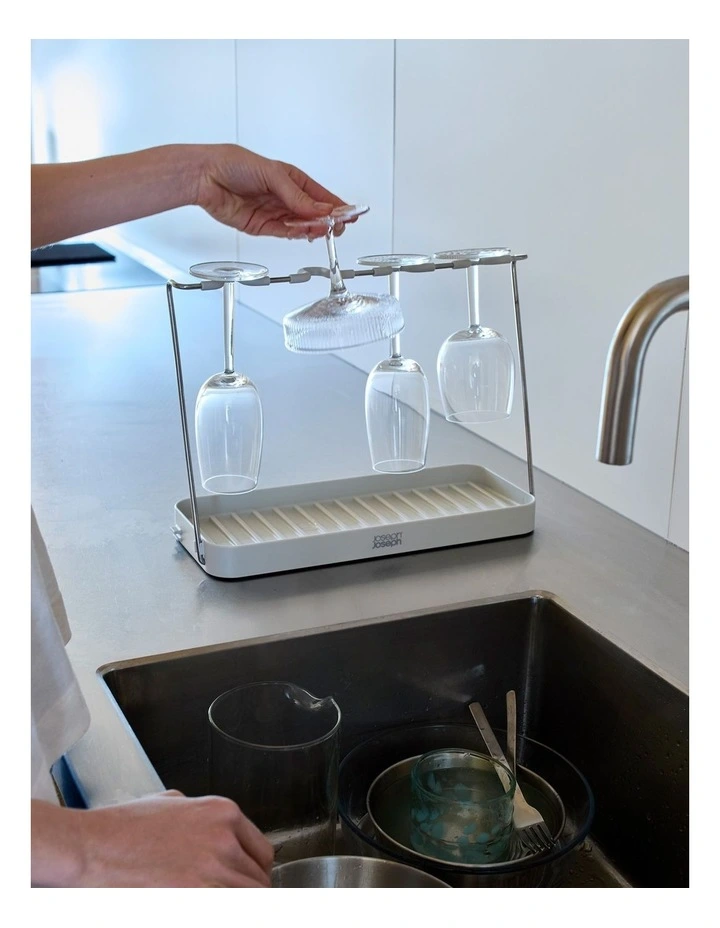 DrySmart Wine Glass Drying Rack in Grey image 2