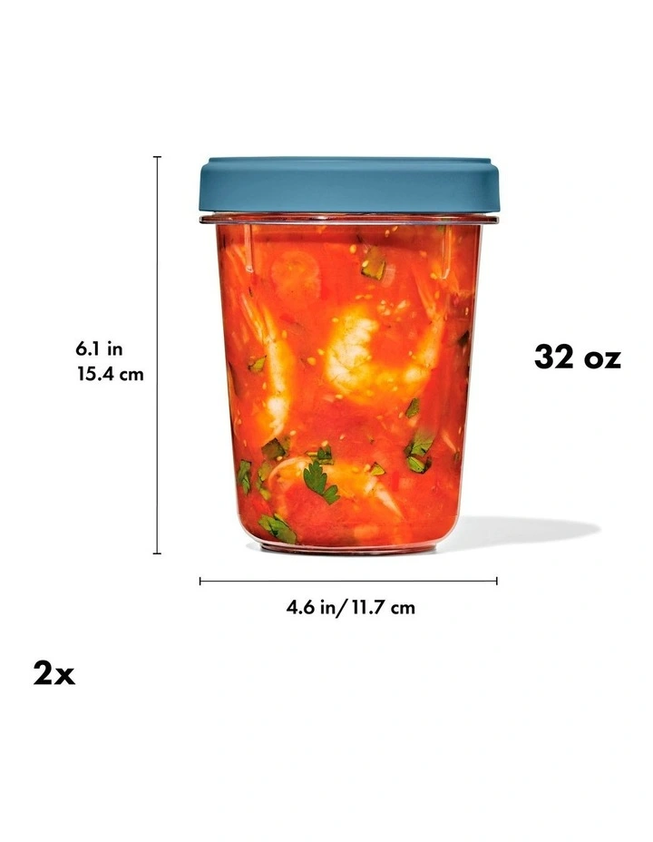 Twist & Stack Container 946ml 2 Pack in Blue image 2