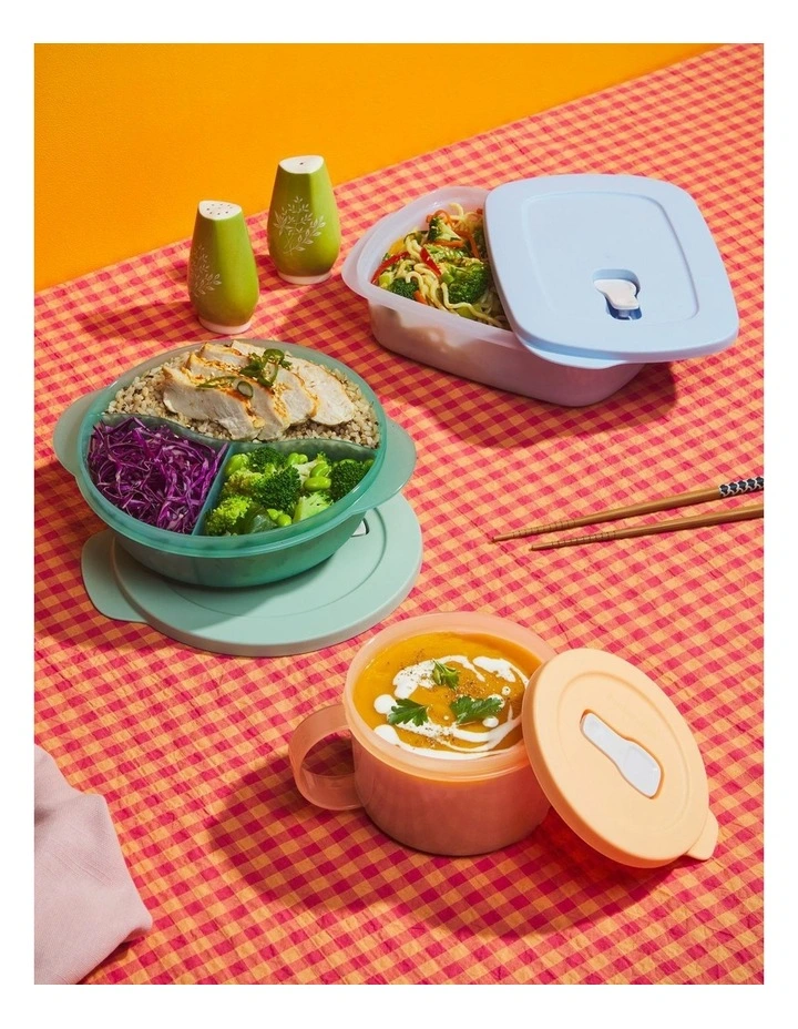 Microwavable Rectangle Food Container 1L Blue image 6