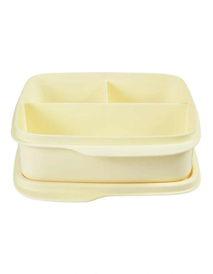 Divided Square Lunch Box 550ML Yellow image 3