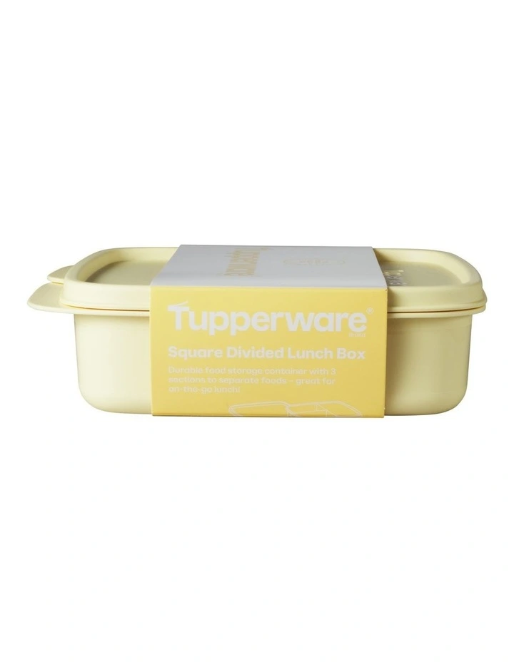 Divided Square Lunch Box 550ML Yellow image 4
