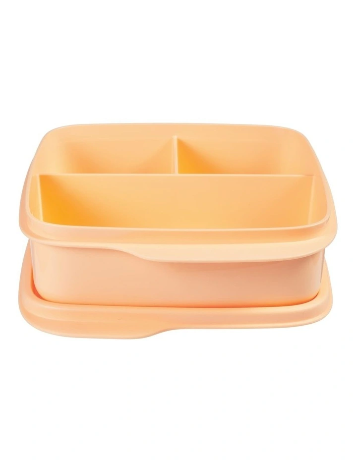 Divided Square Lunch Box 550ML Orange image 3