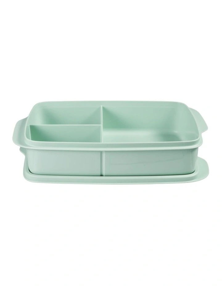 Divided Rectangle Lunch Box 1L Green image 3