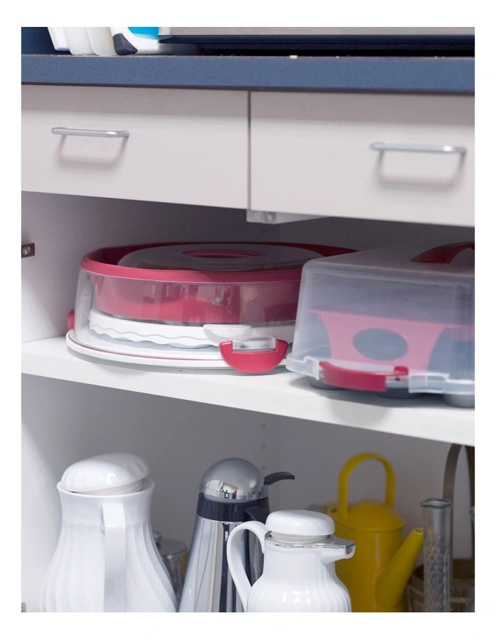Collapsible Cupcake And Cake Carrier Red image 5