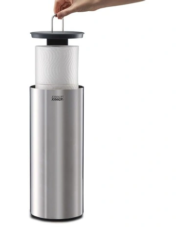 Easy Store Luxe Concealed Toilet Roll Holder in Stainless Steel/Dark