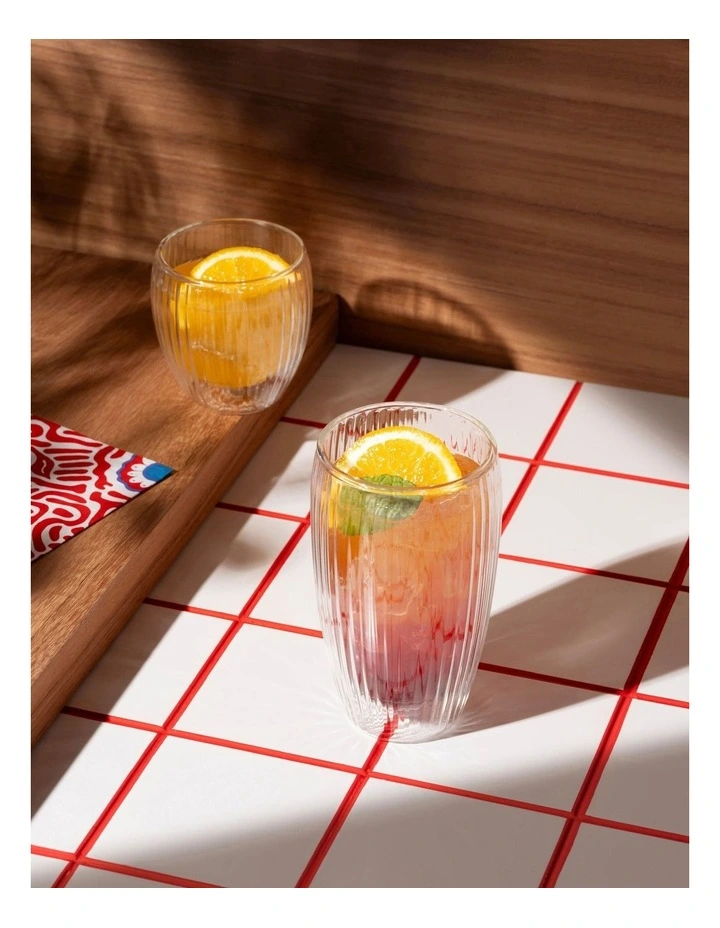 Pavina Double Wall with Ribs 450ml in Clear image 4