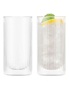 Douro Bar Double Wall Gin and Tonic 300ml Set of 2 in Clear