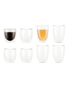 Pavina Wall Glasses Set of 8 in Clear