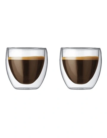 Pavina Double Wall Espresso Tumbler 80ml 2 Piece in Clear