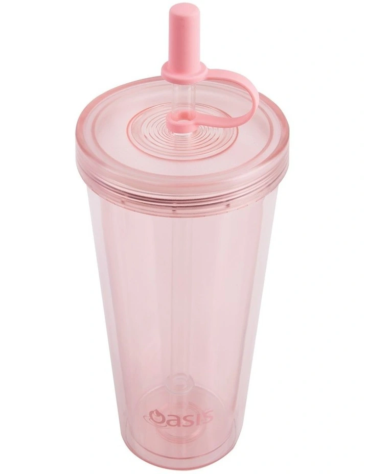 Double Wall Smoothie Tumbler With Straw 520ml in Strawberry image 2