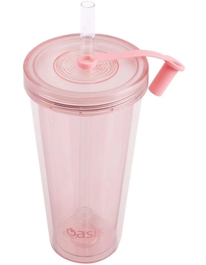 Double Wall Smoothie Tumbler With Straw 520ml in Strawberry image 3