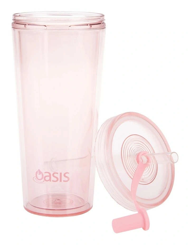 Double Wall Smoothie Tumbler With Straw 520ml in Strawberry image 4