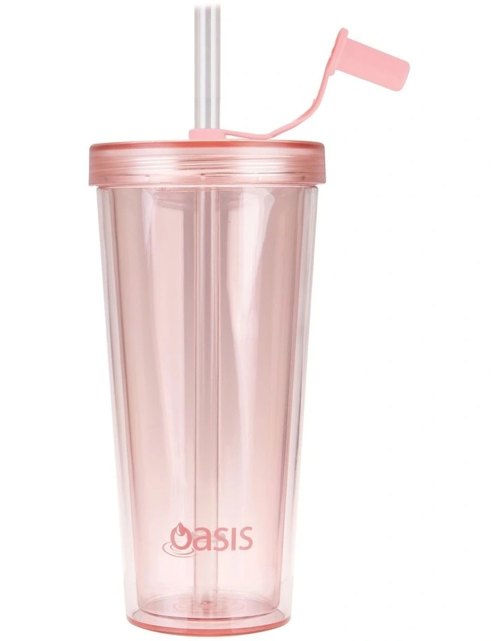 Double Wall Smoothie Tumbler With Straw 520ml in Strawberry image 6