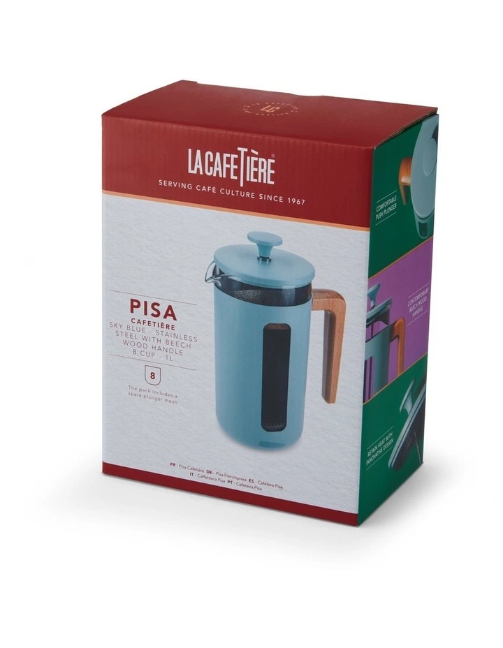 Pisa Stainless Steel 8Cups Coffee Maker in Sky Blue image 6