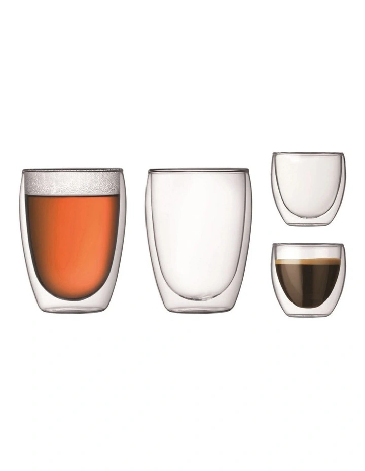 Bodum Pavina Double Wall Glass Set 2 x 350ml and 2 x 80ml image 1