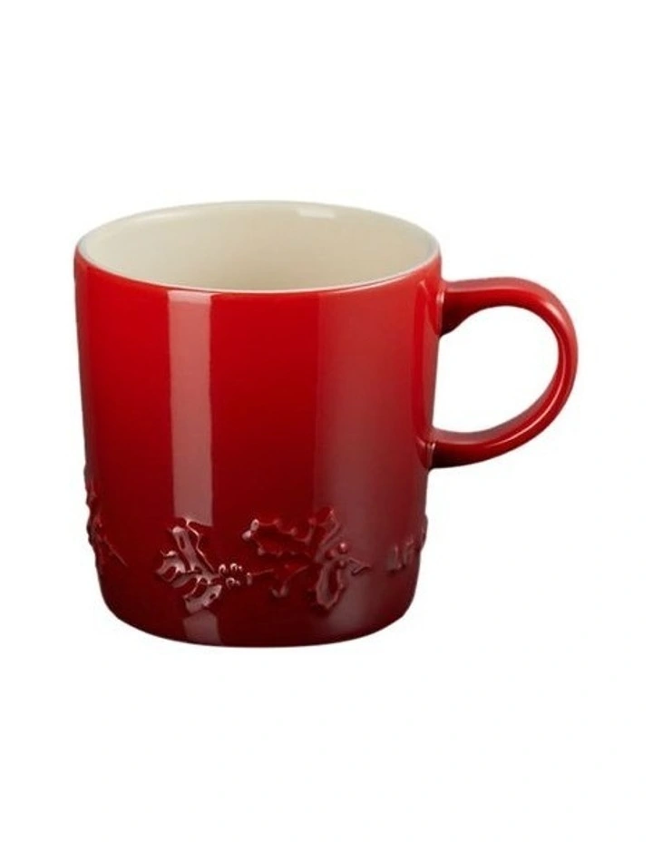 London Holly Relief Coffee Mug 350ml 4C in Cerise image 4