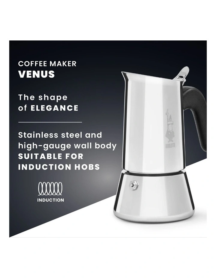 Venus Stainless Steel Induction 4 Cup Coffee Pot in Silver image 3