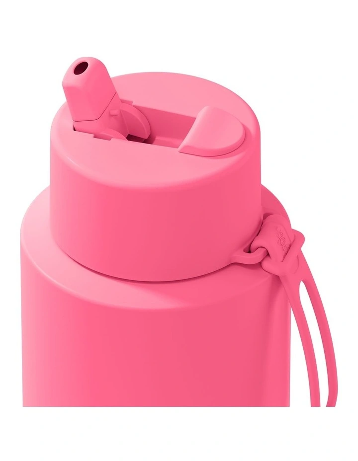 Stainless Steel Reusable Bottle with Flip Straw Lid 34oz in Bubblegum image 3