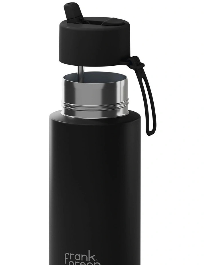 Stainless Steel Reusable Bottle with Flip Straw Lid 34oz/1L in Midnight image 4