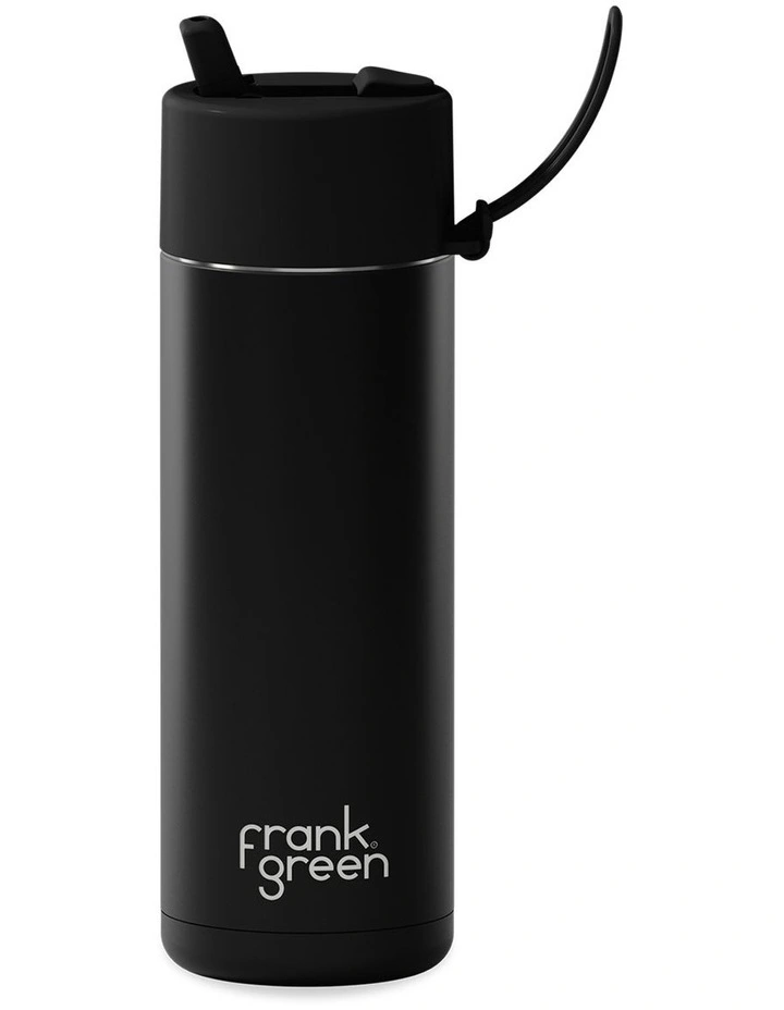 20oz/595ml Stainless Steel Reusable Bottle Midnight with Flip Straw Lid image 1