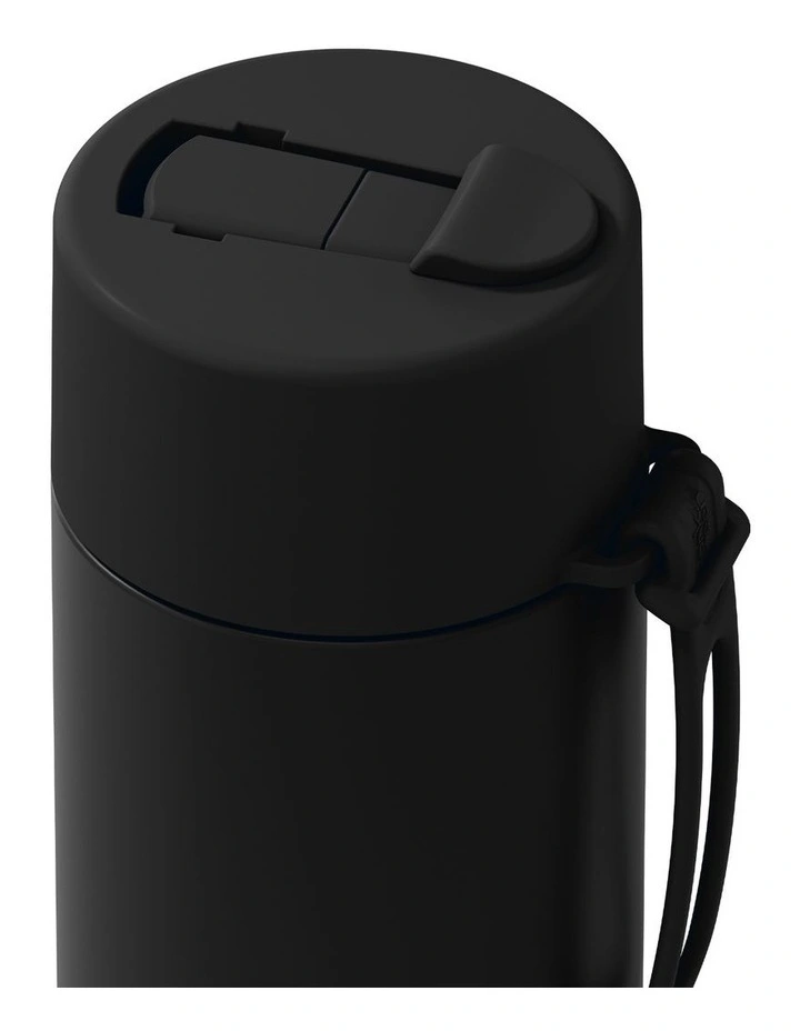 20oz/595ml Stainless Steel Reusable Bottle Midnight with Flip Straw Lid image 2