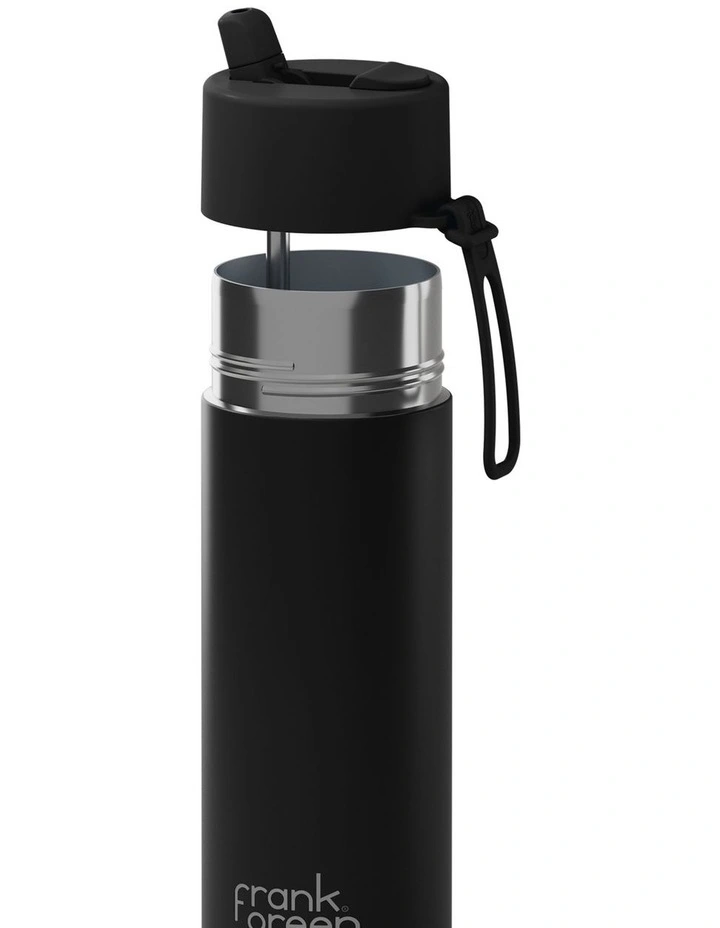 20oz/595ml Stainless Steel Reusable Bottle Midnight with Flip Straw Lid image 4