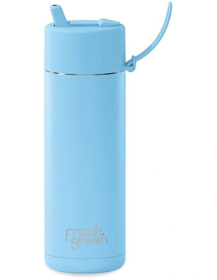 20oz/595ml Stainless Steel Reusable Bottle Sky Blue with Flip Straw Lid image 1