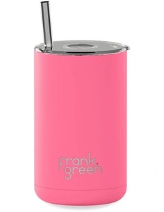 15oz/425ml Iced Coffee Cup with Straw Bubblegum