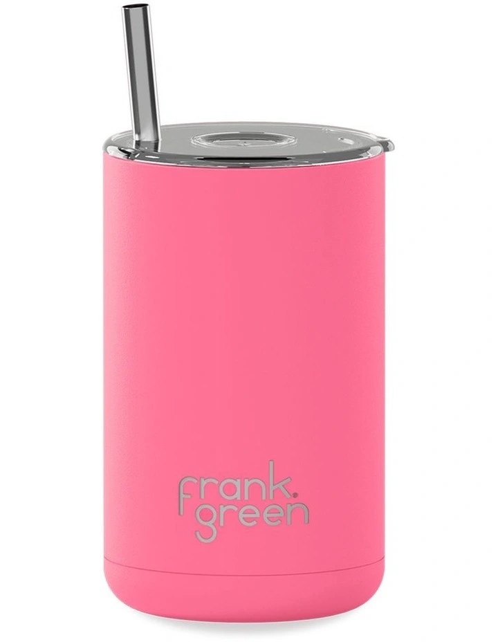 15oz/425ml Iced Coffee Cup with Straw Bubblegum image 1
