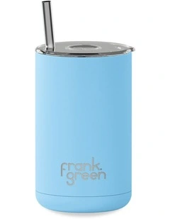 15oz/425ml Iced Coffee Cup with Straw Sky Blue