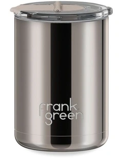 12oz/355ml  Stainless Steel Coffee Cup with Hinged Screw Lid Moon Dust Chrome