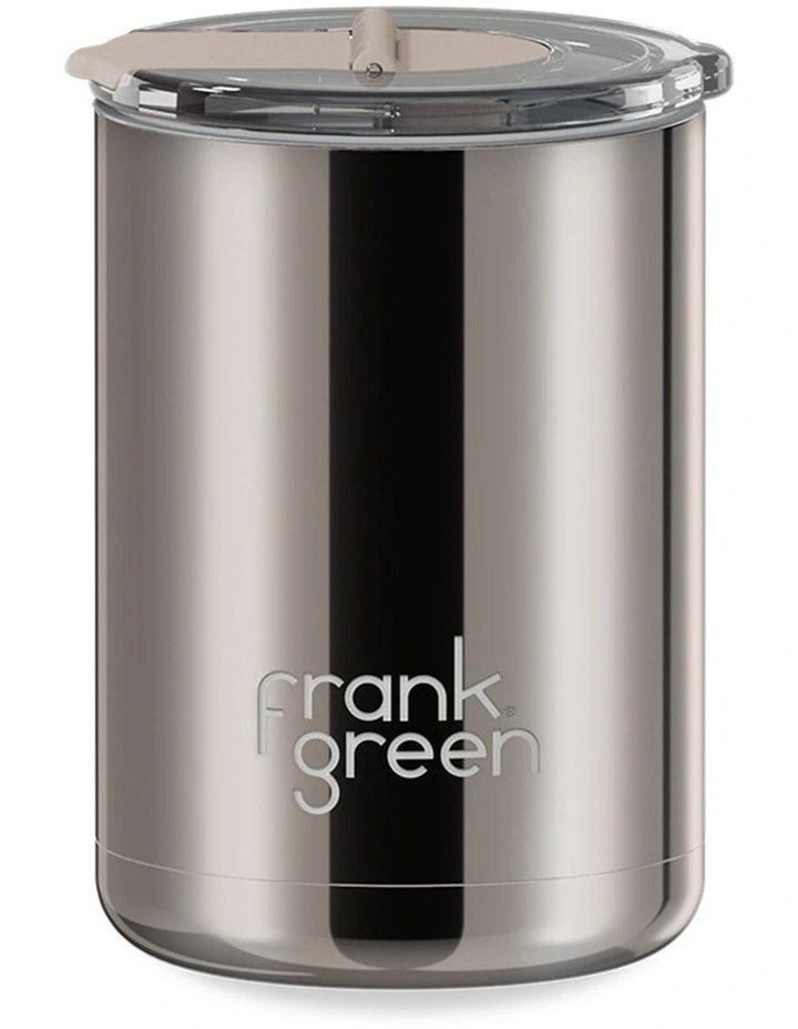 12oz/355ml Stainless Steel Coffee Cup with Hinged Screw Lid Moon Dust Chrome image 1
