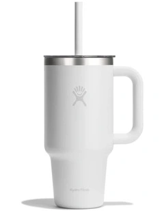 32oz Travel Tumbler Clear Lid White