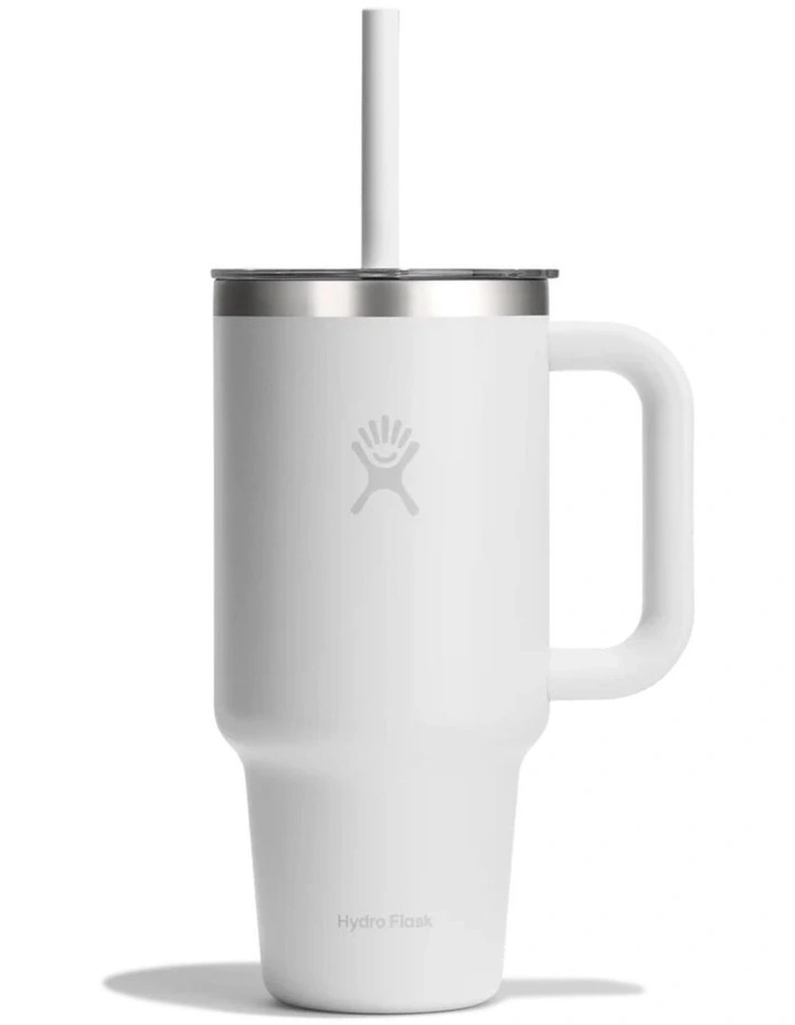 32oz Travel Tumbler Clear Lid White image 1