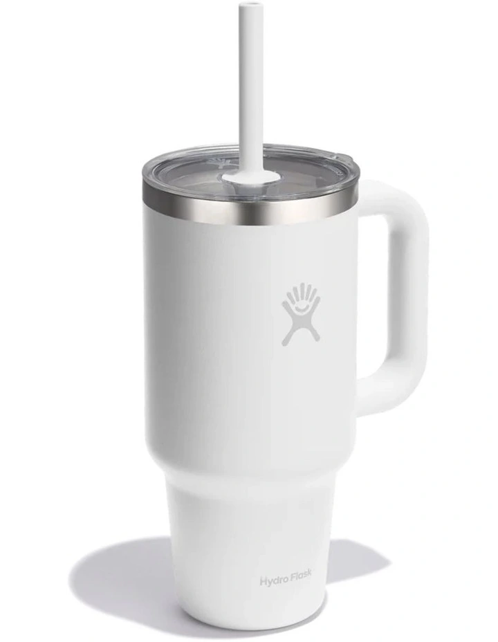 32oz Travel Tumbler Clear Lid White image 2
