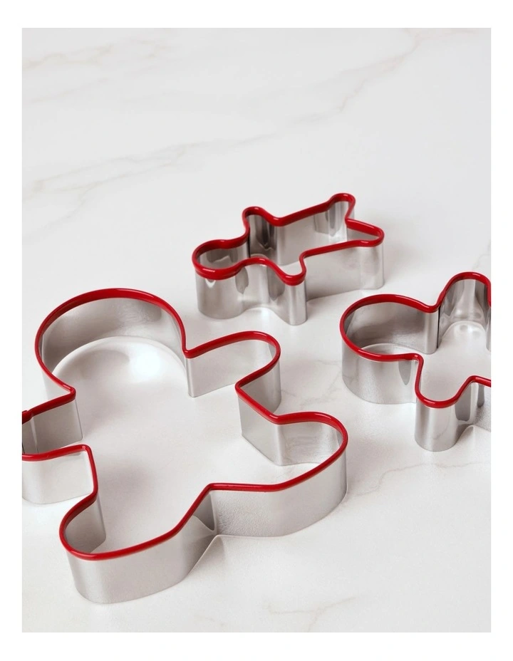 Gingerbread Cookie Cutter Set of 3 in Red image 2